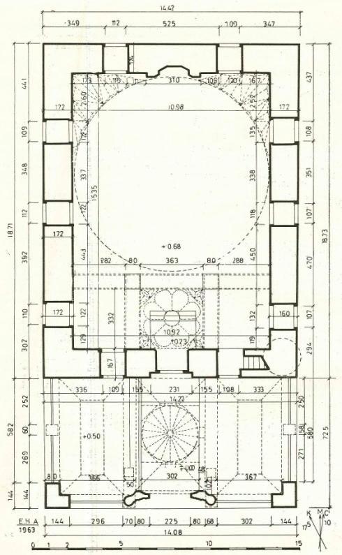 İznik Yeşil Cami. Kesit. (E.