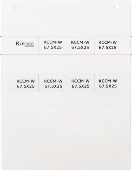 18 1.4 Kablo Markalama 1.4.4 Kendinden Laminasyonlu Kabloya Sarılan Etiketler - KCCM Serisi 1 2 3 KCCM-W 67.