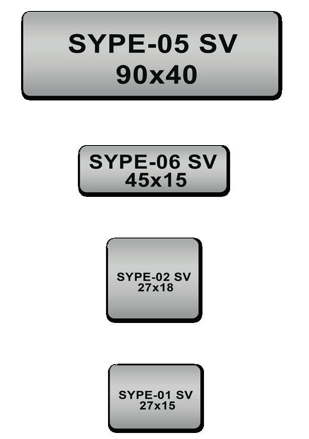 1 Polyester Etiketler - PYE - SPYE Serileri Sipariş No Ürün Yazım Alanı Renk Adet 808 429 SPYE-00 SV 27x12,5mm Gümüş 2.