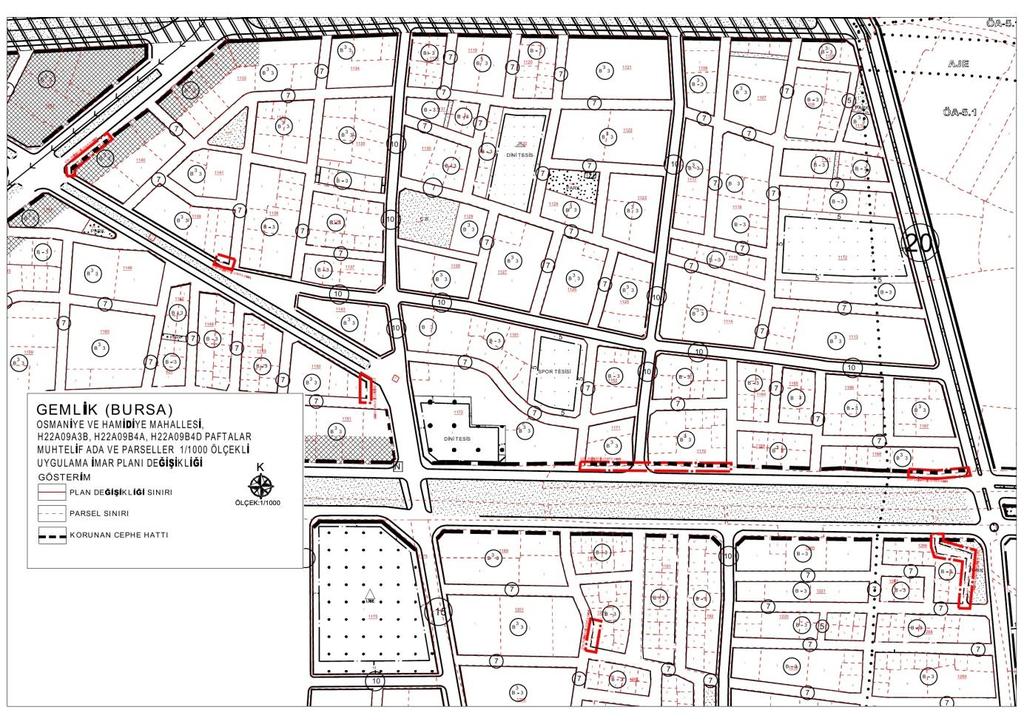 Hamidiye Mahallesi 1260 ada 9 ve 10 parsel nolu taşınmazların batı cephesindeki imar hattının parsel sınırlarına ötelenmesi, Hamidiye Mahallesi 1266 ada 1, 2, 5, 6 ve 10 parsel nolu taşınmazların