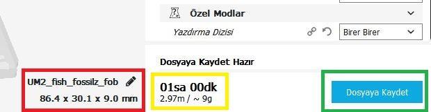 5.3 İnce Uzun Çubuk Basımı için Baskı Ayarları Bu baskı için; Katman kalınlığı: 0.