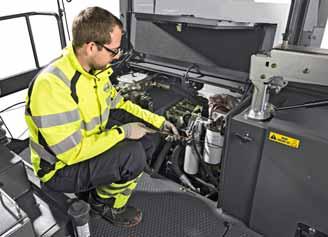 Asfalt sericinizi çalışır durumda tutun Volvo, makineleri verimli kılmak ve ömrünü uzatmak için çeşitli bileşen ömrü uzatan özelliklerin yanı sıra hızlı ve kolay bakım da sunar.