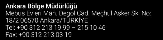 No: 18/2 06570 Ankara/TÜRKİYE Tel: +90 312 213 19 99 215 10 46 Fax: +90 312 213 03 19 İstanbul Tel: +90 216 266 44 00 10 Fax: +90 216 557 54 83 Sarsılmaz Silah Sanayi kurumsal ürün