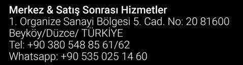 Sarsılmaz Silah Sanayi A.Ş. önceden herhangi bir bilgi vermeksizin model, teknik özellik ve fiyatları değiştirme hakkını saklı tutar.