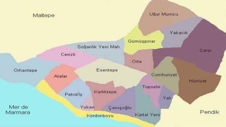 İlçedeki ana ulaşım arterleri, öncelikli olarak E-5 Karayolu, TEM otoyolu ve iç kısımlarda sahil yolu ile Minibüs Caddesi dir.