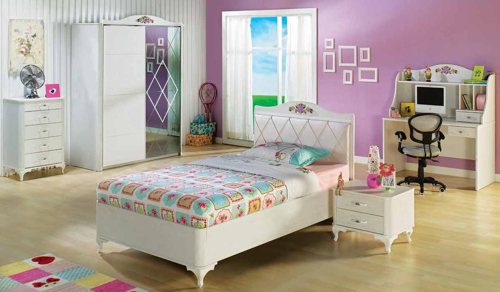 Aydınlatmalı Arya Young Room Set / Sliding Rail Door / LED Lighted Gardırop (3