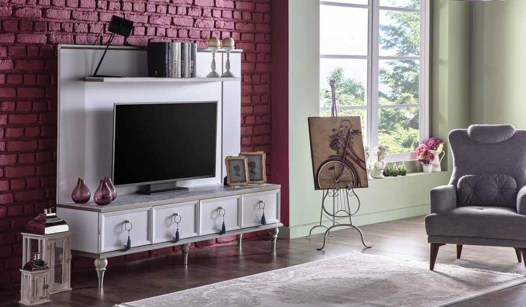 Lorena Compact TV Unit Aksesuarlar: Santa Berjer, Halı: Julia