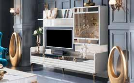 Elite TV Unit s glass sections complemented with gold