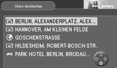 "Save current destination" (Güncel hedefi kaydetme) noktas n iµaretleyin. OK tuµuna bas n z. smin girilmesi için bir harf listesi gösterilir. 3.