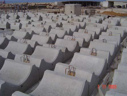 miktarda betonarme kanalet ve difüzörler için kullanılacak olan koruma kubbeleri şantiye sınırları içerisinde bulunan prekast