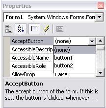 aktarmalısınız. Tamam (AcceptButton) düğmesi Enter ile tuşu aynı işleve sahiptir.