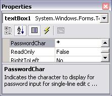 TextBox KONTROLÜ PaswordChar Özelliği: Metin kutusuna