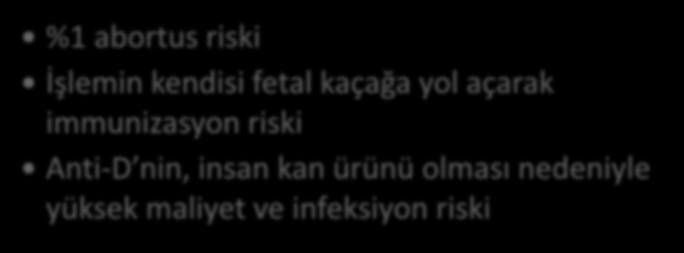 Olmayan Girişimsel %1 abortus riski Gebe annelerin genomunda Y kromozomununa DNA dizilerinin varlığı