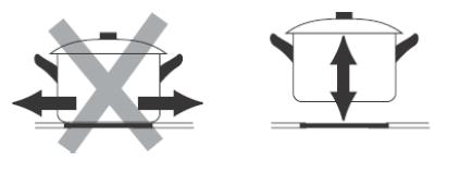 Dimensione delle pentole Le zone di cottura si adattano automaticamente, fino ad un certo limite, al diametro delle pentole.