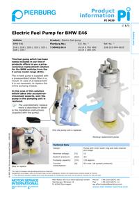 PI 0030 Electric Fuel Pump for BMW E46 Sipariş