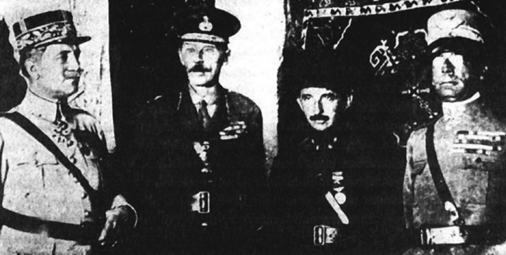 Mudanya Mütarekesi'ni imzalayan Türk ve İtilaf Devletleri generalleri.