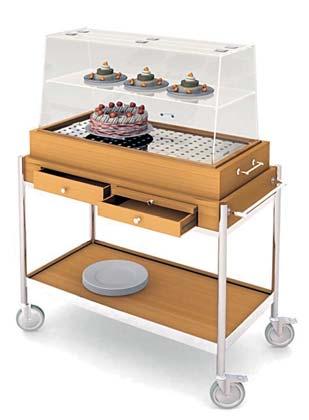 tabla, Havuz Ölçüsü : 800x340x85 mm Ağırlık : 55 kg SILVER SERIES PASTRY TROLLEYS Dimensions : 1100x550x850/1380 mm AISI 304 s/s perforated cooling surface, tube handle for pushing and legs