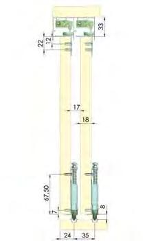 16-26 mm kapak kalınlıklarında kullanılmaktadır. Sliding door mechanism for 80 kg carrying capacity.