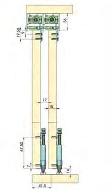 16-26 mm kapak kalınlıklarında kullanılmaktadır. Sliding door mechanism for 80 kg carrying capacity.