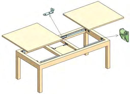 MASA RAYLARI TABLE SLIDERS MASA RAYLARI TABLE SLIDERS Tek kanatlı alüminyum halatlı masa rayı Single wing aluminium table