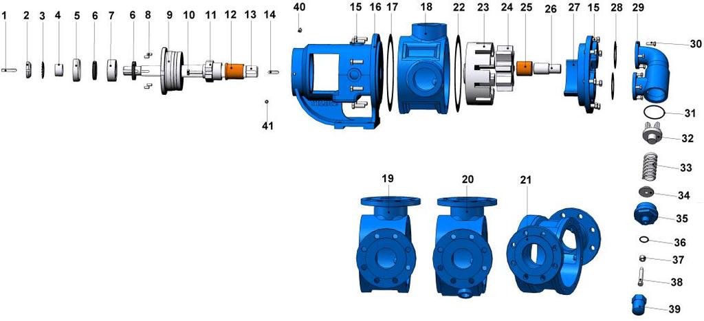 YEDEK PARÇA LİSTESİ / SPARE PARTS LIST KARTEXLİ VE BYPASSLI / SEALED WITH CARTEX MECHANICAL SEAL, AND BYPASSED WITH PRESSURE RELIEF VALVE No PARÇA İSMİ PART NAME ADET / No PARÇA İSMİ PART NAME KAMA