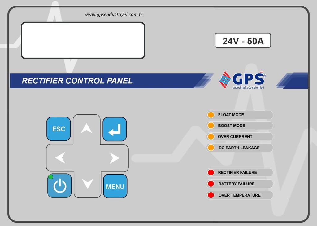 1- PANEL GÖRÜNTÜSÜ 1- Display : 2x16 karakterli LCD gösterge. 2- ESC : Menüler arası geri dönüşü sağlar. 3- Yukarı Butonu : Ayarlanmak istenen değeri arttırmak için kullanılır.