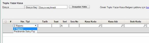 TAKSİTLİ SATIŞ İŞLEMLERİ Toplu Yazar Kasa Fişi İşleme Eğer Luca Akıllı Entegrasyon Yöntemi kullanılmıyorsa elle de