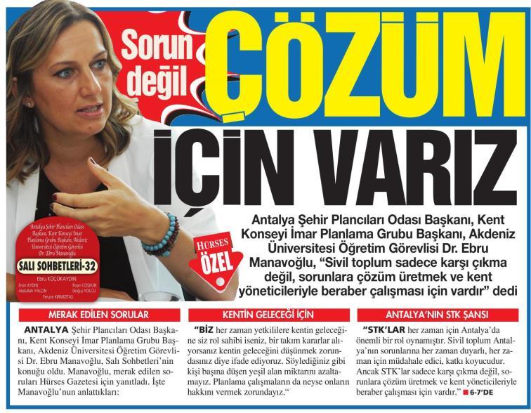 Hürses Antalya Gazetesi, Şube Başkanımızın, Sivil Toplum