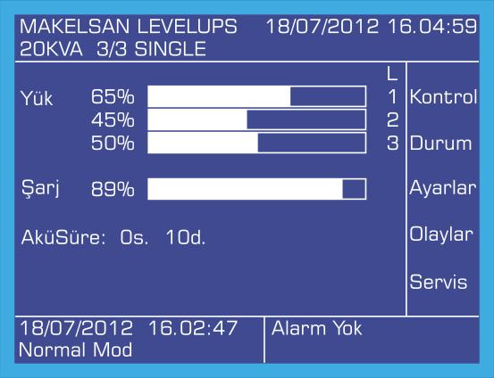 ÜRÜN TANITIMI 2.4.1 Açılış Ekranı Ön panel açıldığında ilk olarak açılış ekranı görüntülenir.