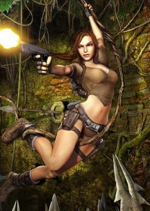 Görsellerde Lara nın iki bacağında takılı gösterilen silah modeli, kadınların kullandığı, çorapları dizin altında veya üstünde tutmaya yarayan, jartiyer ile çağrışım yapacak şekilde gösterilmektedir.