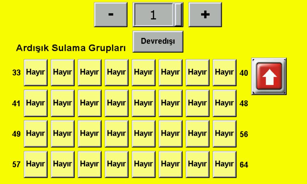 33 den 64 e kadar olan gruplarda değişiklik yapmak isterseniz Bir önceki ekrana dönmek için 33 den 64 e kadar olan