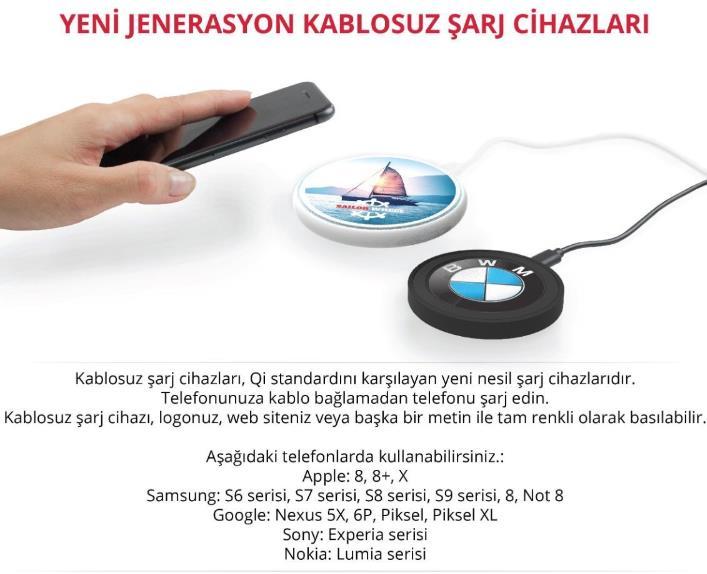 telefonlarınızı kablosuz şekilde şarj edebilirsiniz.