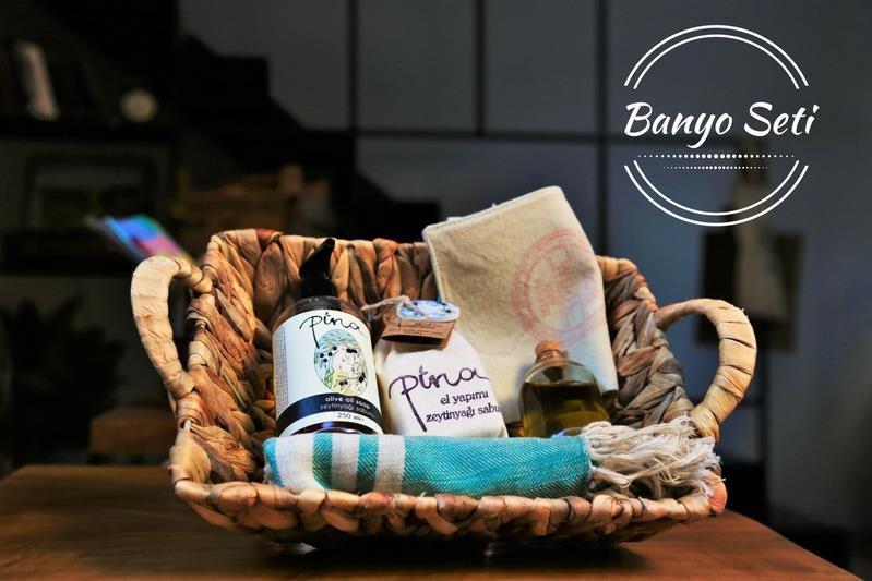 Banyo Seti: Pina 100mL Erken Hasat Soğuk Sıkım Zeytinyağı Pina 150g Zeytinyağlı Katı Sabun Pİna 250mL