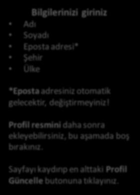 Profil resmini daha sonra ekleyebilirsiniz, bu aşamada