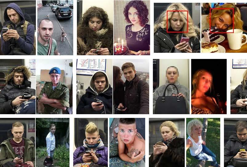 Egor Tsvetkov «Your Face is Big Data» adlı projesi ile metroda denk geldiği insanları fotoğraflayıp onların sosyal medya hesabına ulaşıyor.