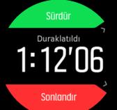 Başlat göstergesinin üzerinde, spor modunda kullandığınız öğelere bağlı olarak (kalp hızı, bağlı GPS gibi), bir dizi simge görünür.