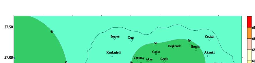 Olan Güneşlenme Süresine Oranı (%) Şekil 250.