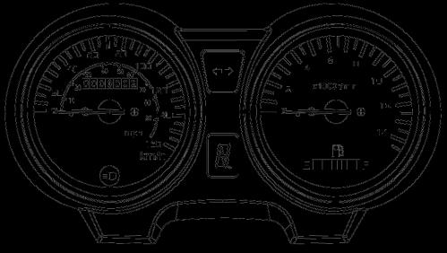 Gösterge Paneli Hız Göstergesi (1) : Motosikletinizin yapmakta olduğu anlık hızı km/h olarak gösterir.