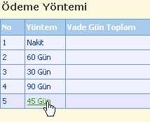 Not: Ödeme yöntemleri Ayarlar modülündeki Parametreler bölümünde tanımlanır.