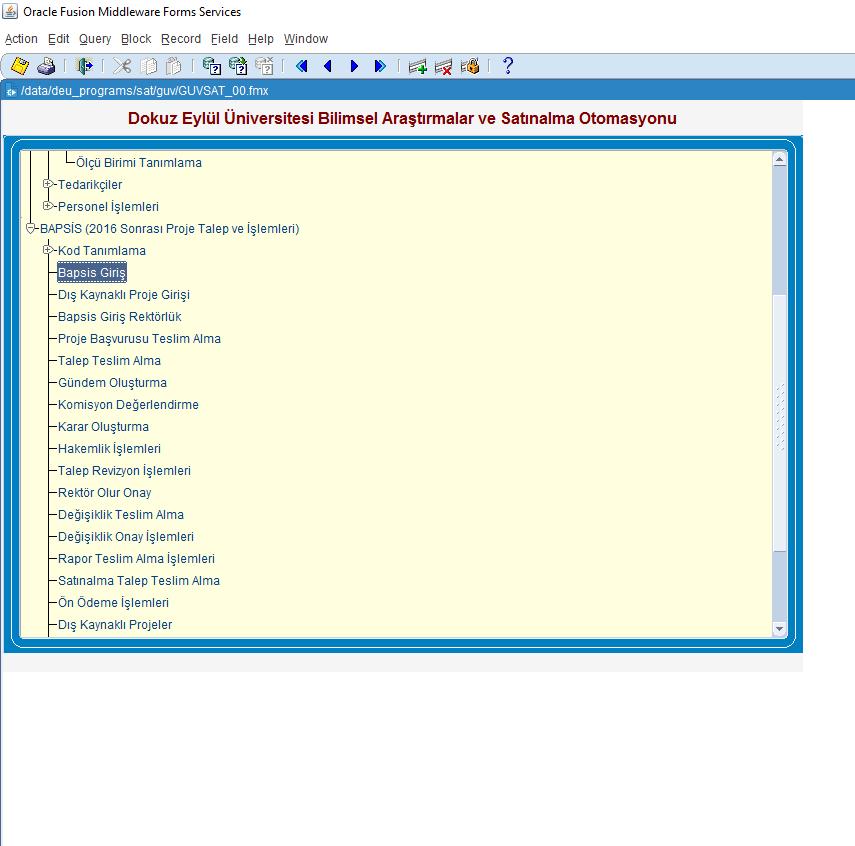 «BAPSİS (2016 sonrası Proje Talep ve