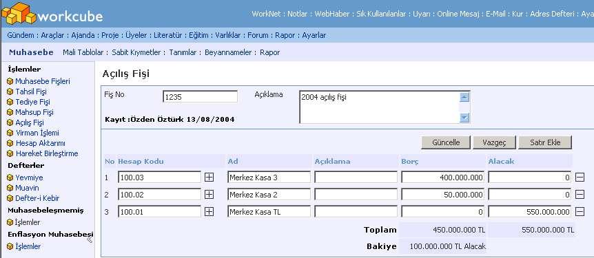 Karşınıza gelecek ekranda; Tarih alanına sistem otomatik olarak günün tarihini aktarır.