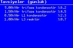 Aşırı sıcaklık ve aşırı gerilim alarmları oluştuğunda, röle bütün kademeleri devre dışı yaparak; kademeleri korur. Bu yüzden bu alarm limitleri gereksiz yere düşük girilmemelidir.