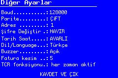 I. Diğer Ayarlar Ana menüden Diğer Ayarlar menüsü seçilip; set tuşuna basıldığında; cihaz, diğer ayarlar ekranına geçer: Bu menü içinde rölenin az ihtiyaç duyulan ve diğer kategorilerden ayrı olan