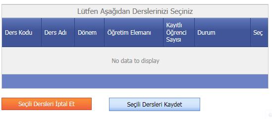 sınıflar ders kayıt yenileme döneminde Öğrenci Bilgi Sistemi(OBS)nde ders kayıtlarını