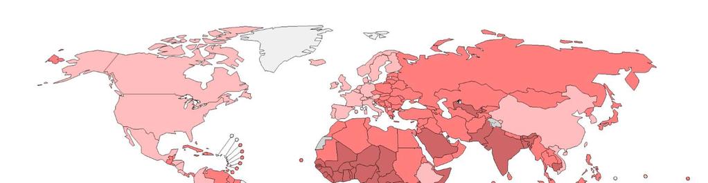 Global estimates of the prevalence of anaemia, all women of reproductive age, 15 49 years,