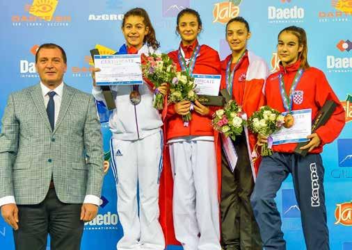 Yıldız Taekwondocularımız Dünya Şampiyonası nda Madalyaları Topladı Cadet Taekwondoists Collected the Medals at the World Championships Azerbaycan ın başkenti Bakü de düzenlenen Dünya Yıldızlar