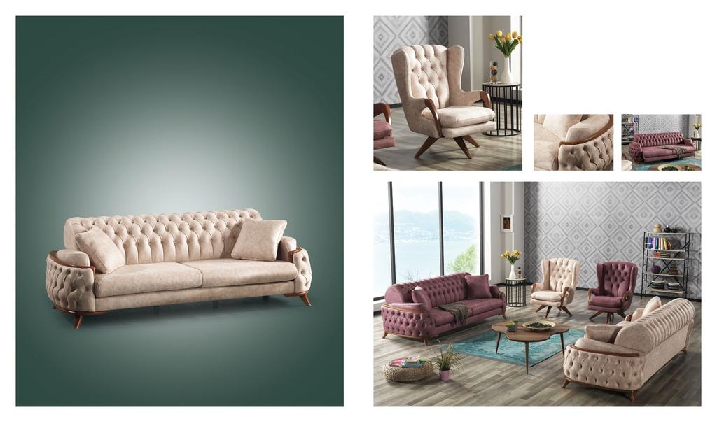 olivia sofa ÜÇLÜ G/W: 245 D/D: 105 Y/H: 83 Olivia Koltuk Takımı/Sofa Set BERJER