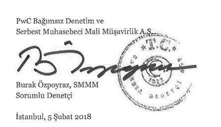 Konsolide Finansal Tablolar Hakkında Bağımsız Denetçi Raporu Diğer hususların yanı sıra, denetim sırasında tespit ettiğimiz önemli iç kontrol eksiklikleri dâhil olmak üzere, bağımsız denetimin