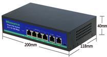 SZNT-PS0420FL 4 port PoE Switch PoE SWITCH 305 Metre PoE Desteği 4 adet 100Mbit/s PoE Port 2 adet 100Mbit/s Uplink Port IEEE803.AF ve AT Standartı Toplam Güç 78 Watt / Port Başı 30 Watt (2.