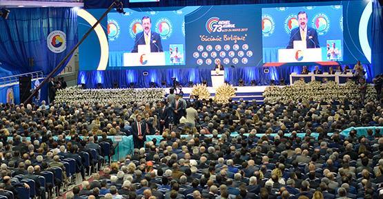 Toplantı Türkiye Odalar ve Borsalar Birliği'nin 73. Genel Kurulu Cumhurbaşkanı Recep Tayyip Erdoğan ın katılımıyla gerçekleştirildi.